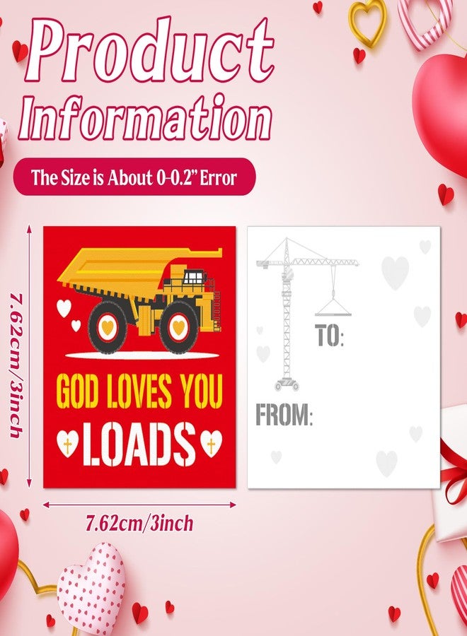 Dunzoom 60 Pcs Valentine‘s Day Gift Stickers Religious Construction Sticker Labels Set Happy Valentine‘s Day Gift Exchange Card Stickers Decorations for Valentines Party Classroom - Image 2